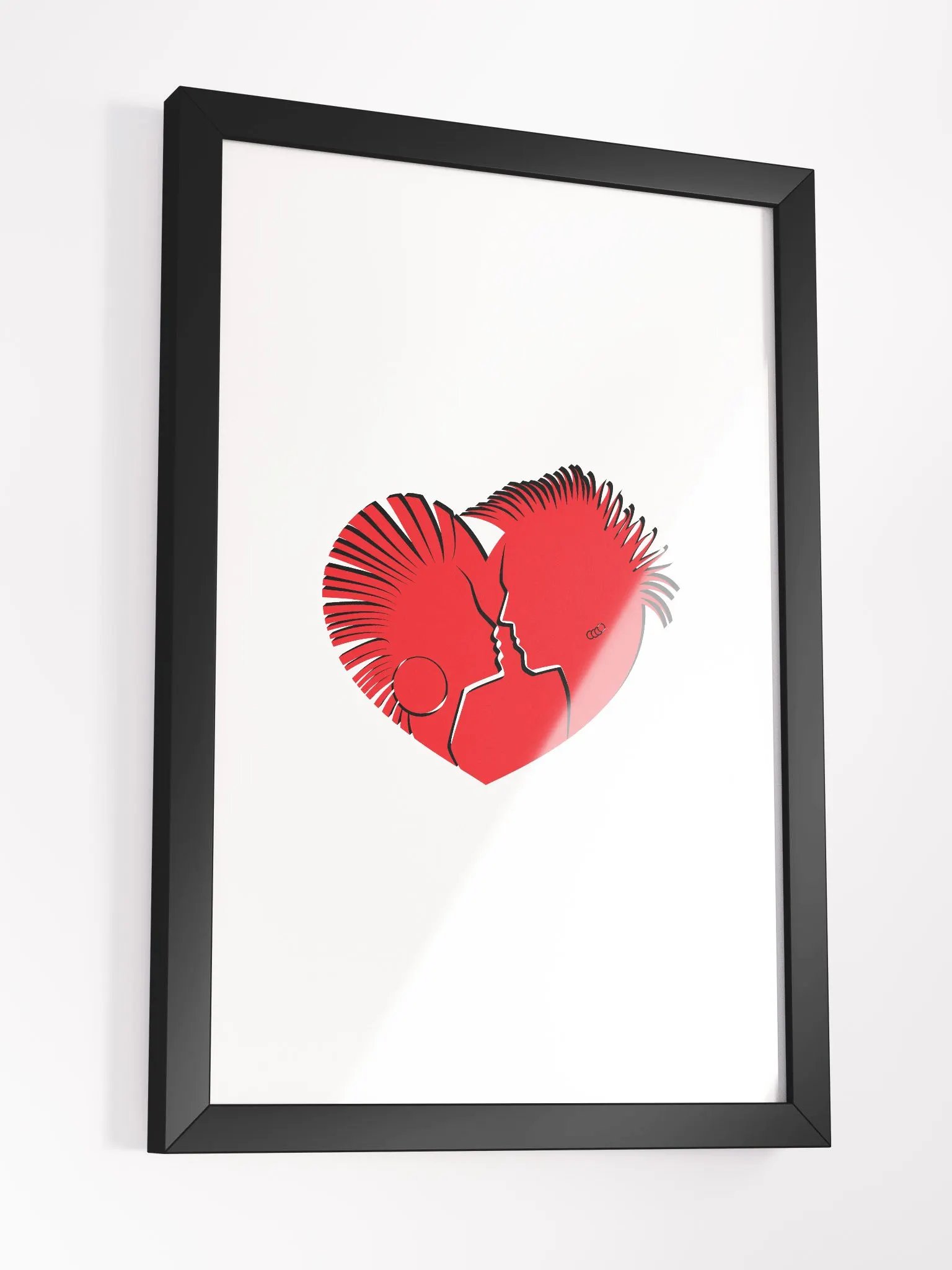 LOVE IN PROFILE HEART, LOVE, PROFILE, RED, PUNK, RETRO, VINTAGE, VALENTINE, VALENTINES DAY, ROMANTIC, ROMANCE, COUPLE, GIRLFRIEND, BOYFRIEND, HUSBAND, WIFE product image (6)