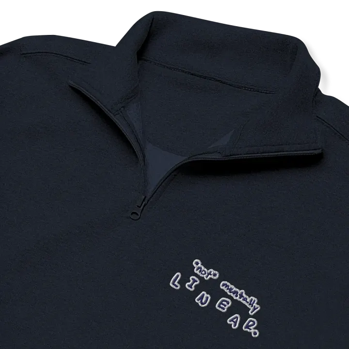 *not* mentally linear. (navy bubble design) embroidered quarter zip product image (6)
