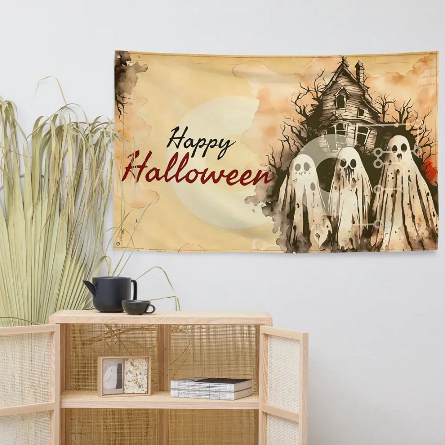 Pastel Ghosts Spooky Halloween Flag product image (7)
