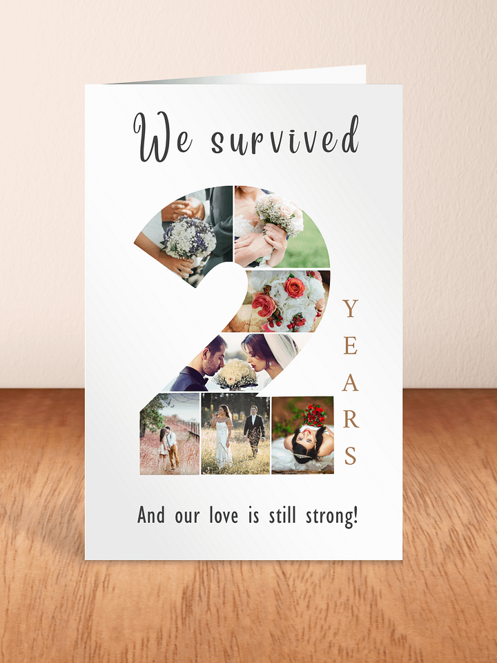 2 Year Anniversary Photo Card Editable Canva Template product image (2)