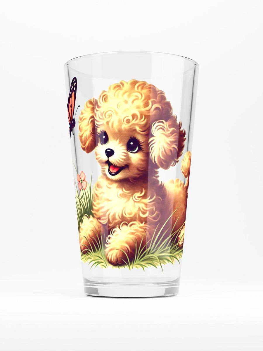 Adorable Puppy Butterfly Playtime 16 oz Glass product image (1)