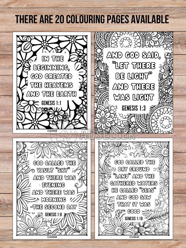 Printable Christian Colouring Book For Women - Colour Our Origins: GENESIS product image (5)