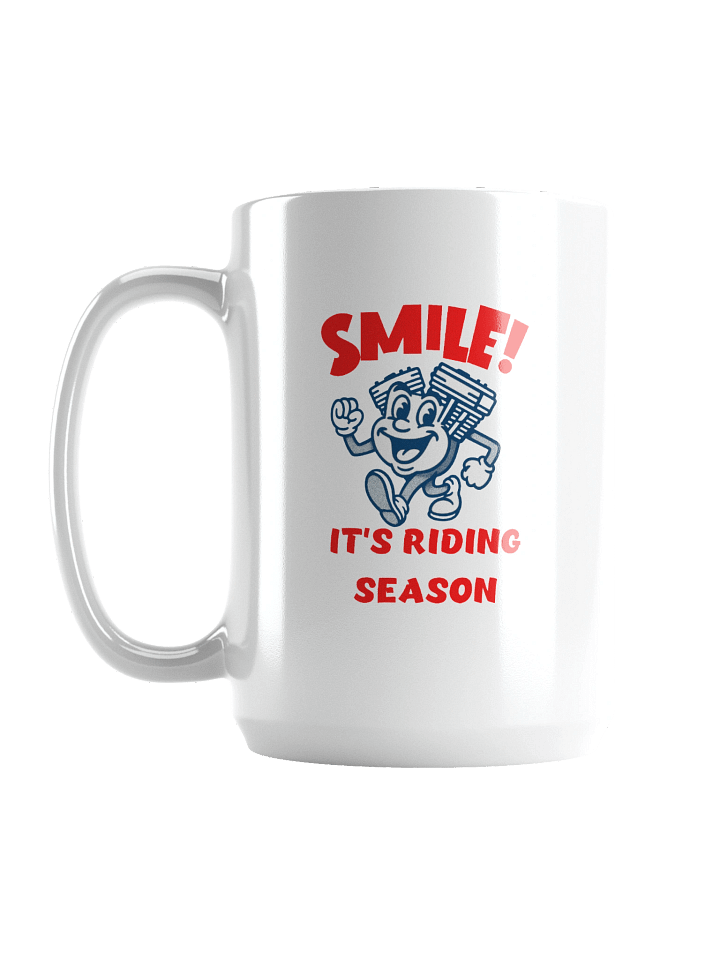 Throttle & Iron “Smile!” Mug — Riding Season Edition product image (1)