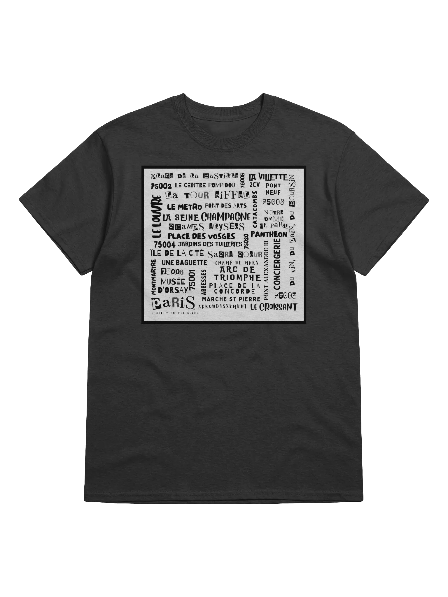 PARIS WORDS - BLACK T-SHIRT product image (3)