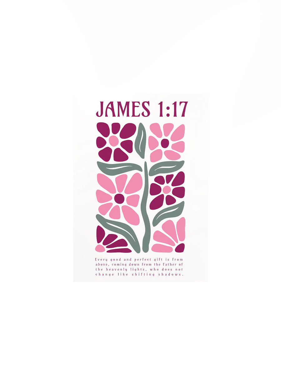 James 1:17 Christian Wall Art | Faith Art | Bible Verse Decor | Floral Scripture Print | Inspirational Home Decor product image (4)