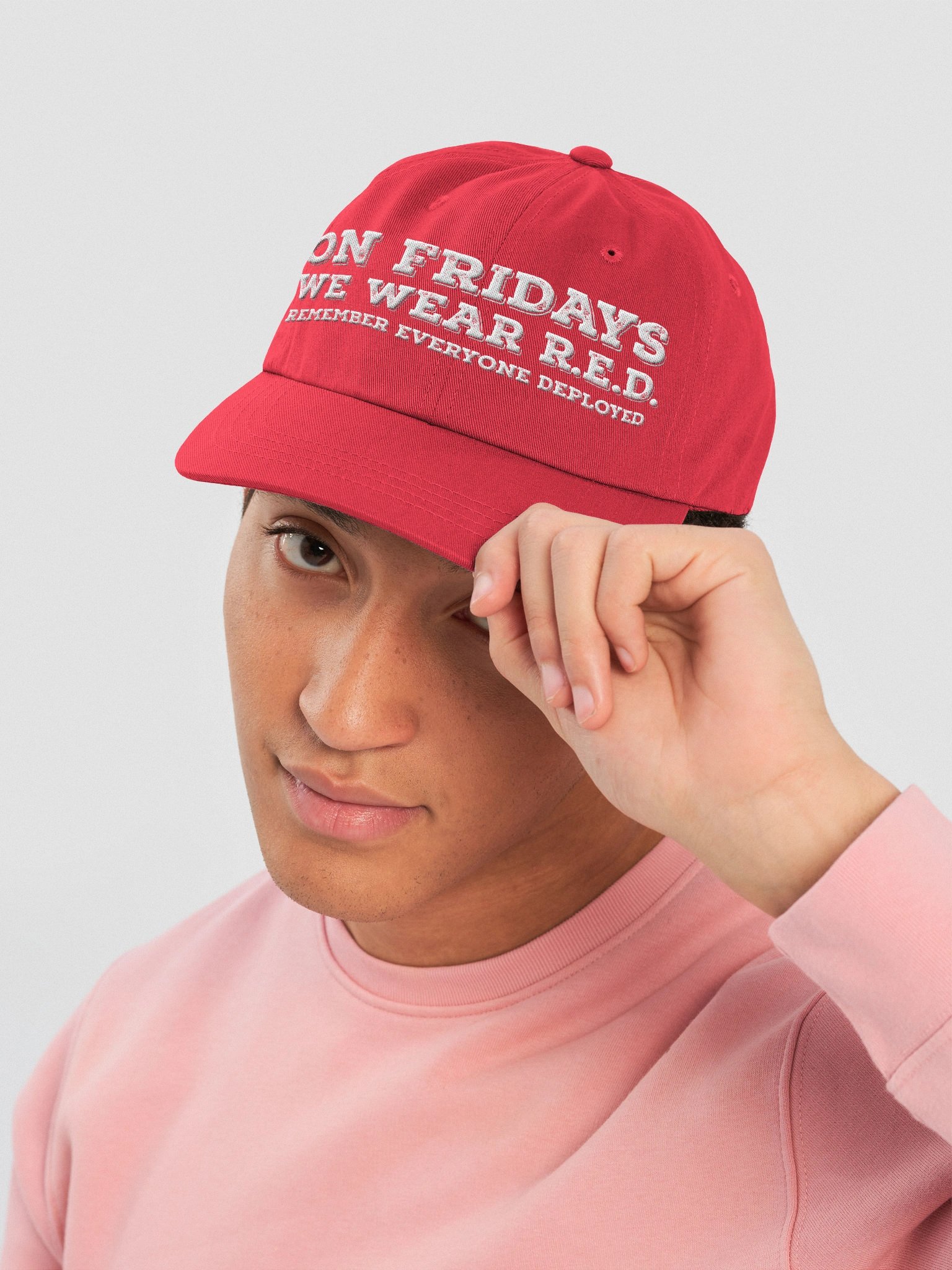 Classis Dad Hat (On Fridays We Wear R.E.D. (Remember Everyone Deployed)) product image (5)