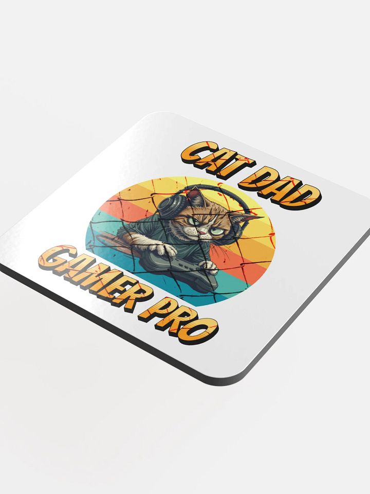 Cat Dad Gamer Pro Coaster Set product image (1)