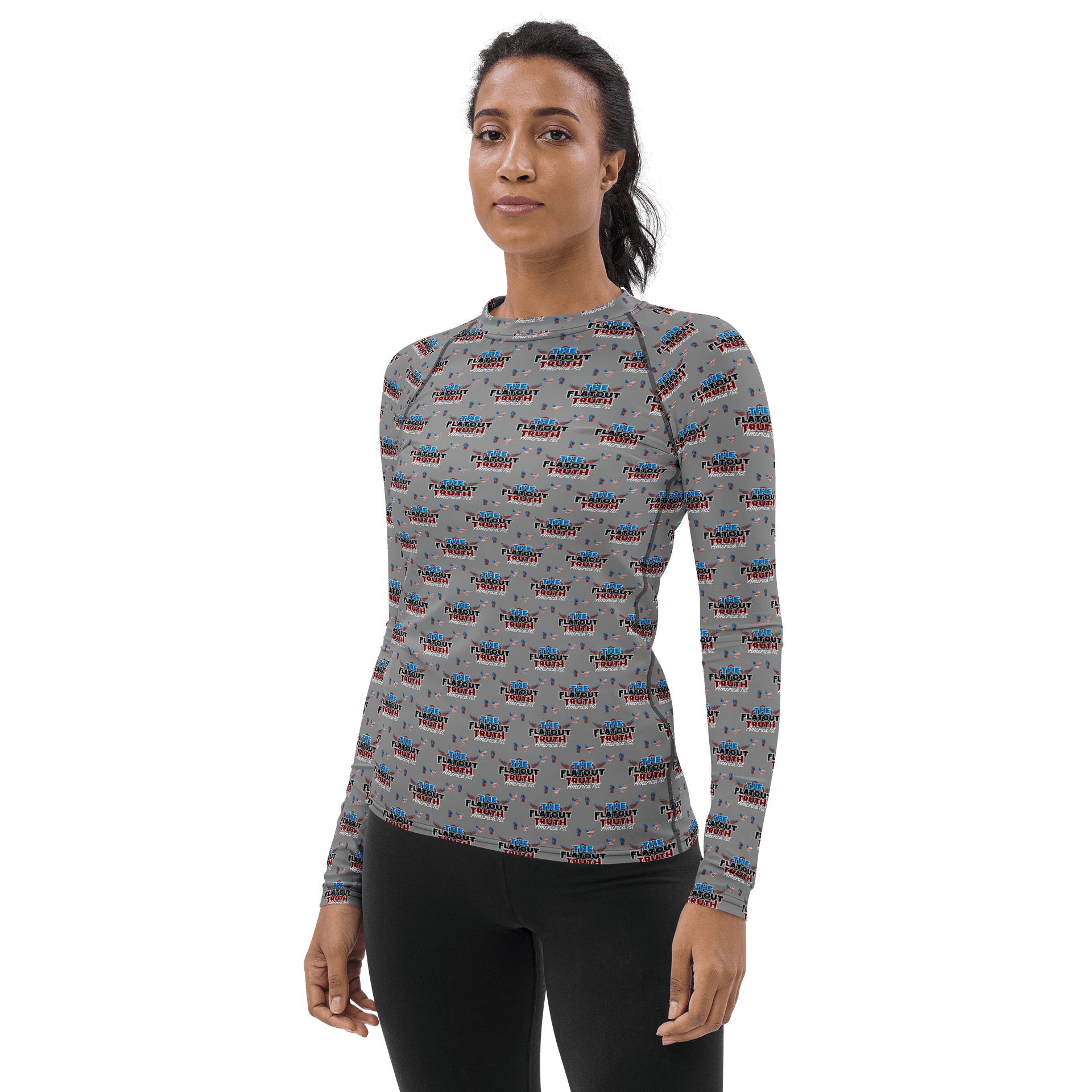 TFOT America 1st Gray Women's Rash Guard product image (2)
