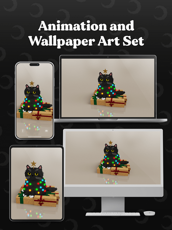 Christmas Floof 🌙 Animation and Wallpaper Art Set product image (2)