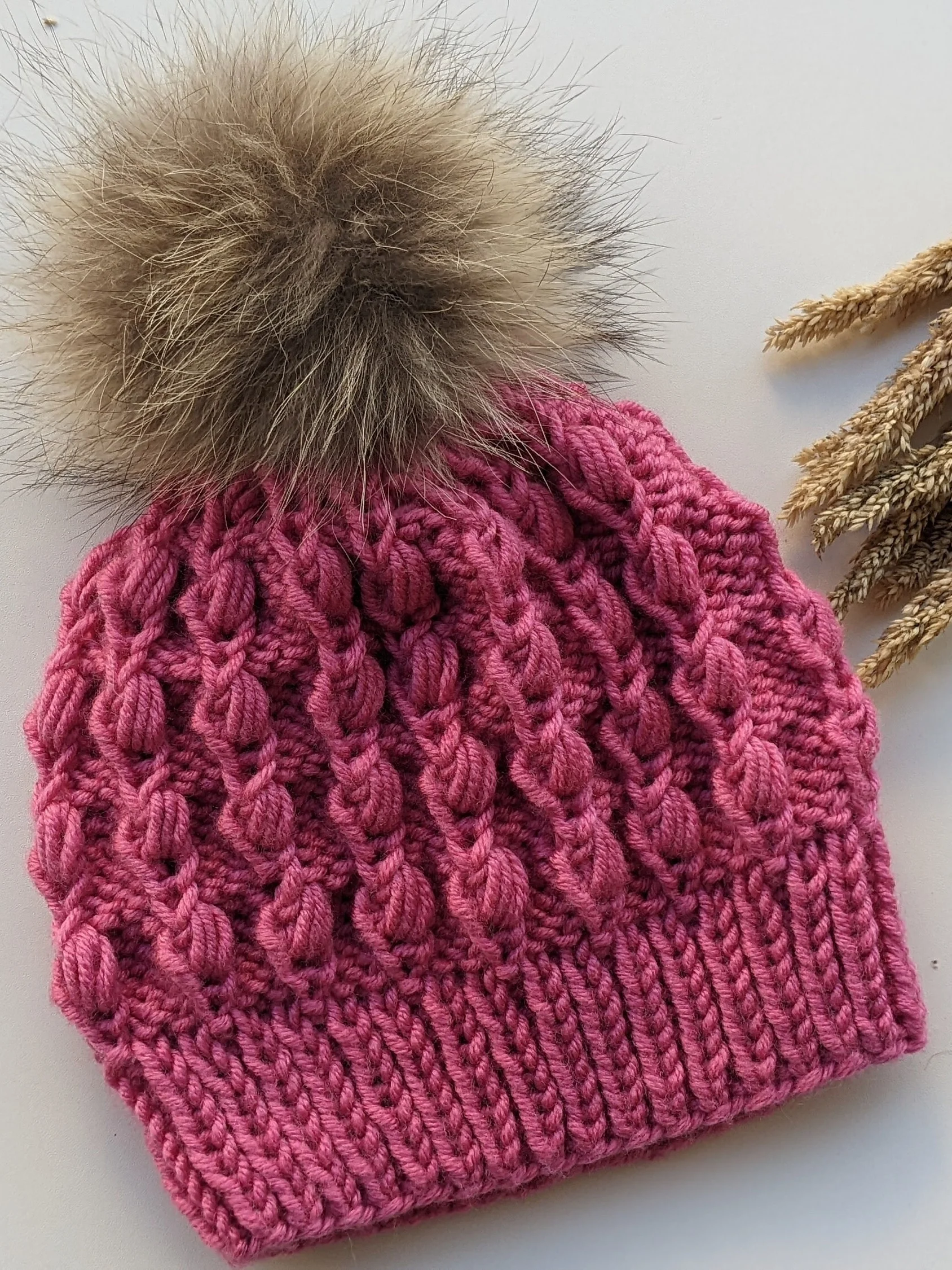Fiore Knit Hat Pattern (Puff Stitch) product image (3)