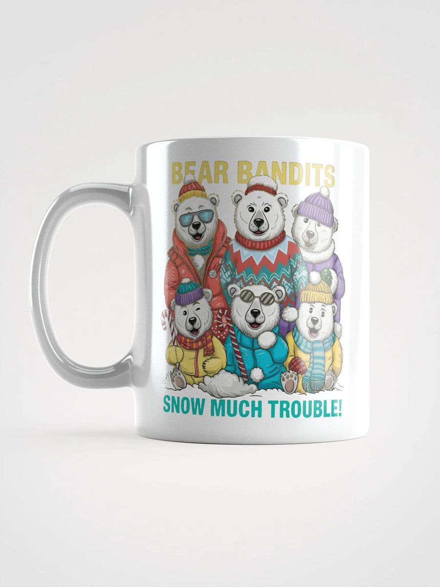 Bear Bandits of the North White Glossy Mug – Festive Polar Bear Design product image (18)