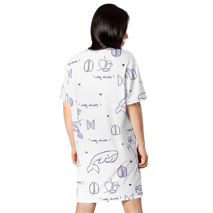 BTS Whimsical Purple Love T-Shirt Dress product image (2)