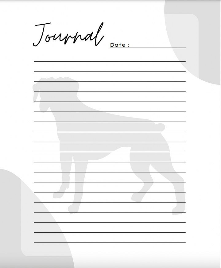 Boxer Lover: Blank Journal Pages with Boxer Dog Design product image (1)