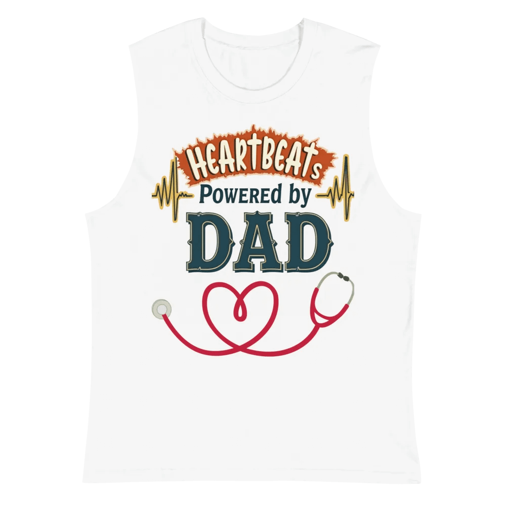 Heartbeats Powered by dad Muscle Tank product image (2)