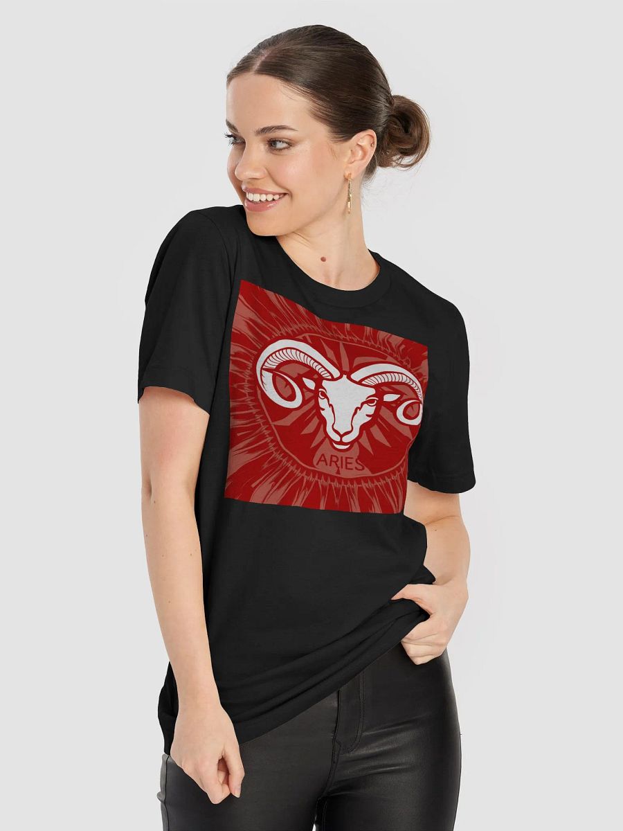Exclusive Aries Zodiac T-Shirt - Unisex Fiery Ram and Radiant Sunburst Design product image (9)