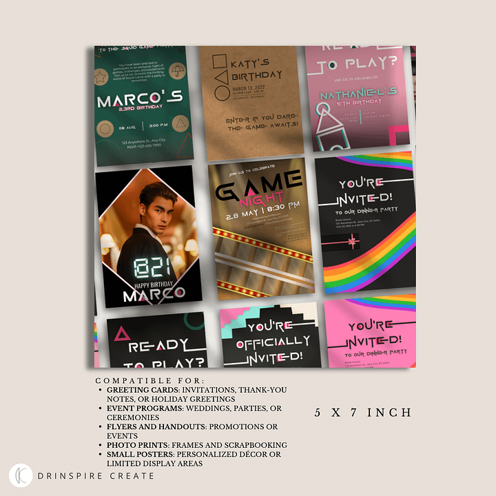 Squid Game-Inspired Party Template - Pink Geometric Version product image (2)