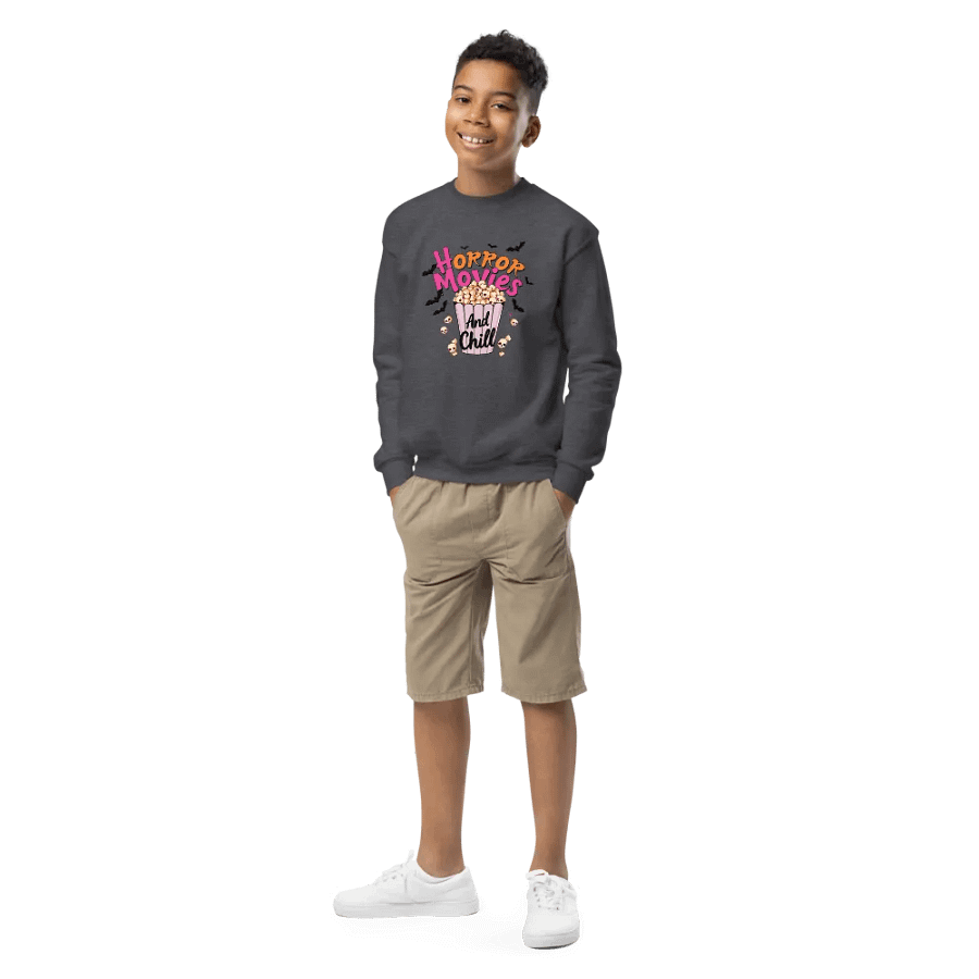 Horror Movies and Chill Popcorn Youth Sweatshirt product image (1)