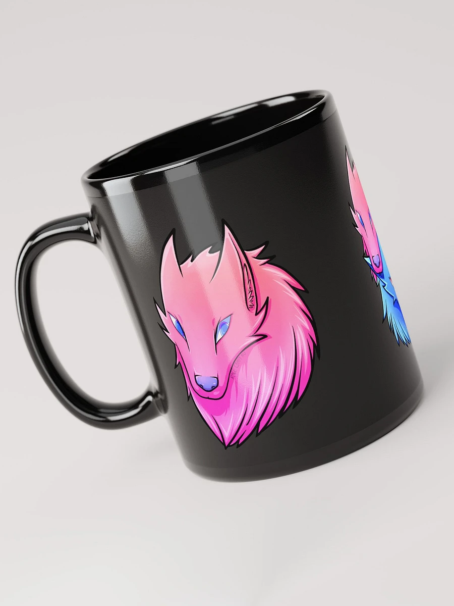 Pink and Blue Wolf Coffee Mug (Black) product image (3)
