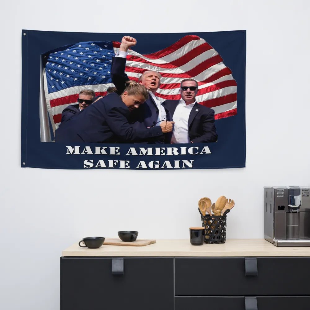 Trump 2024 Make America Safe Again Flag product image (6)