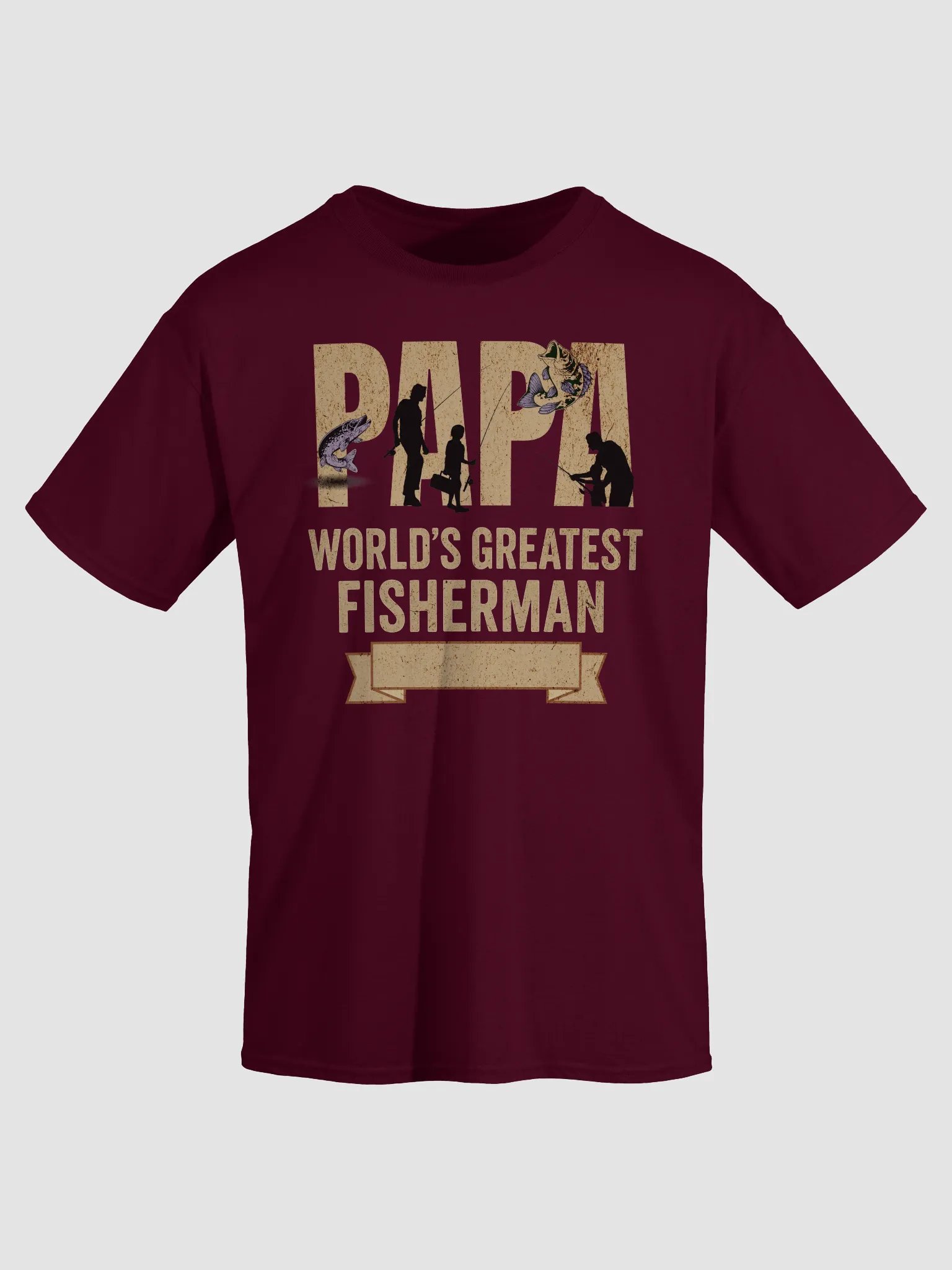 Papa Fisherman Vintage T-Shirt – World's Greatest Fisherman Retro Gift product image (1)
