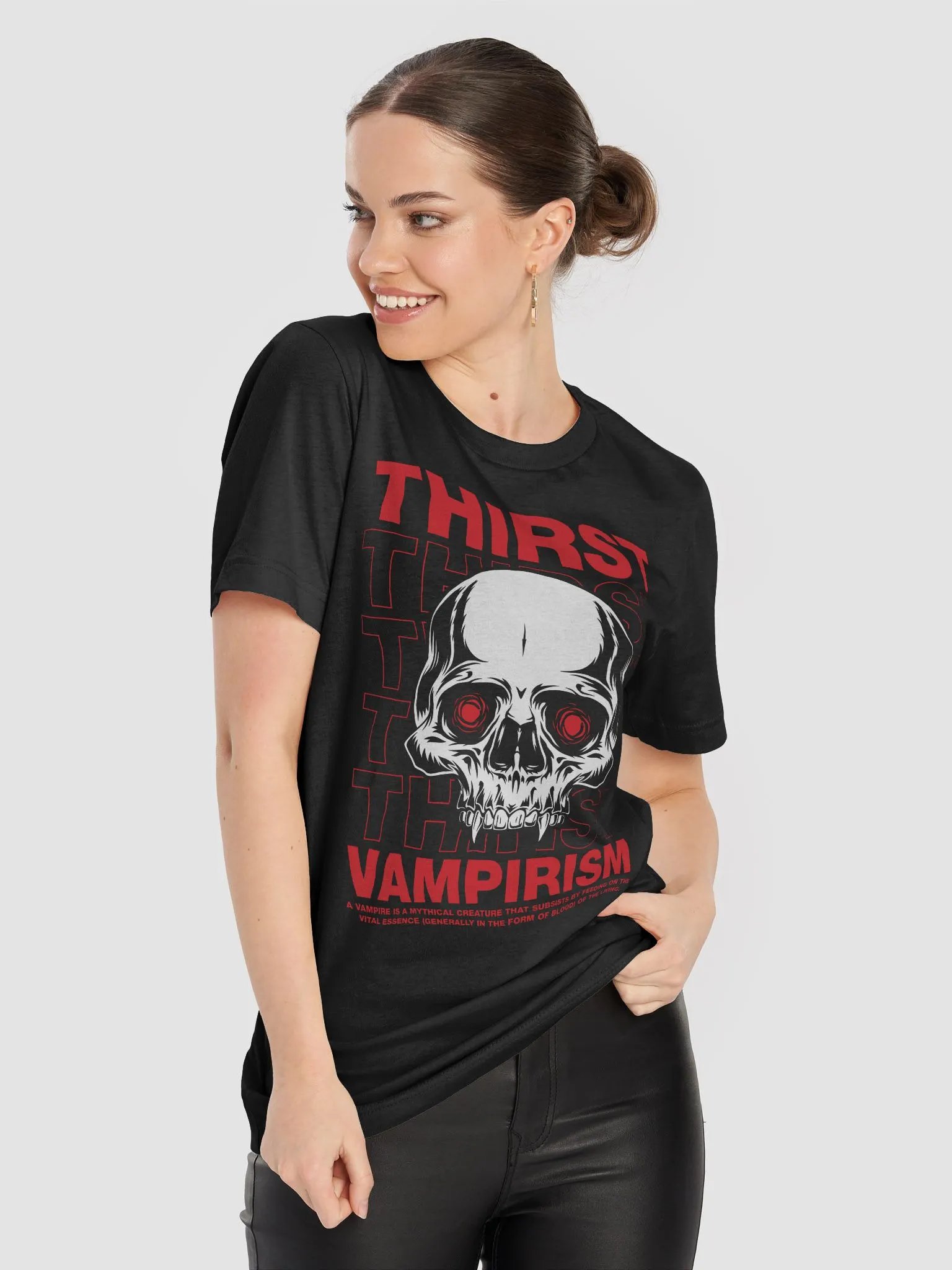 Gothic Horror Vampire Skull T-Shirt – Retro Streetwear product image (5)