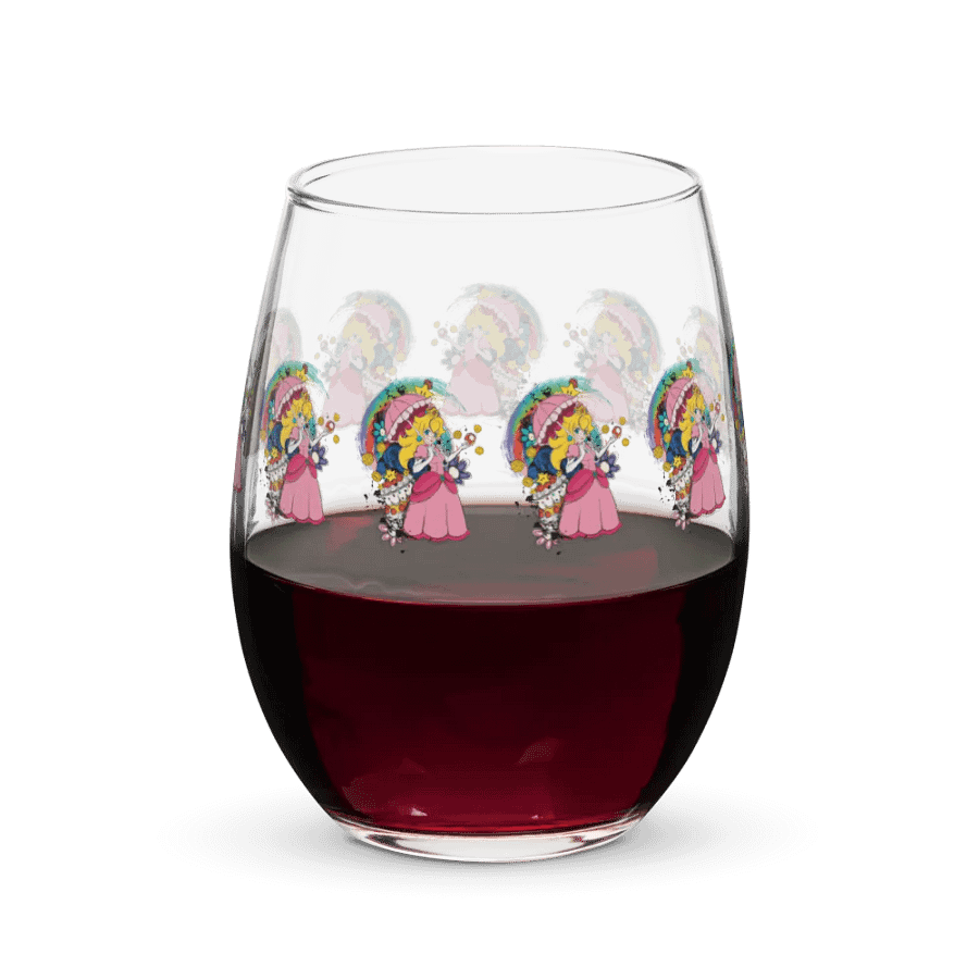 Princess Peach by StephyJ Stemless Wine Glass product image (6)