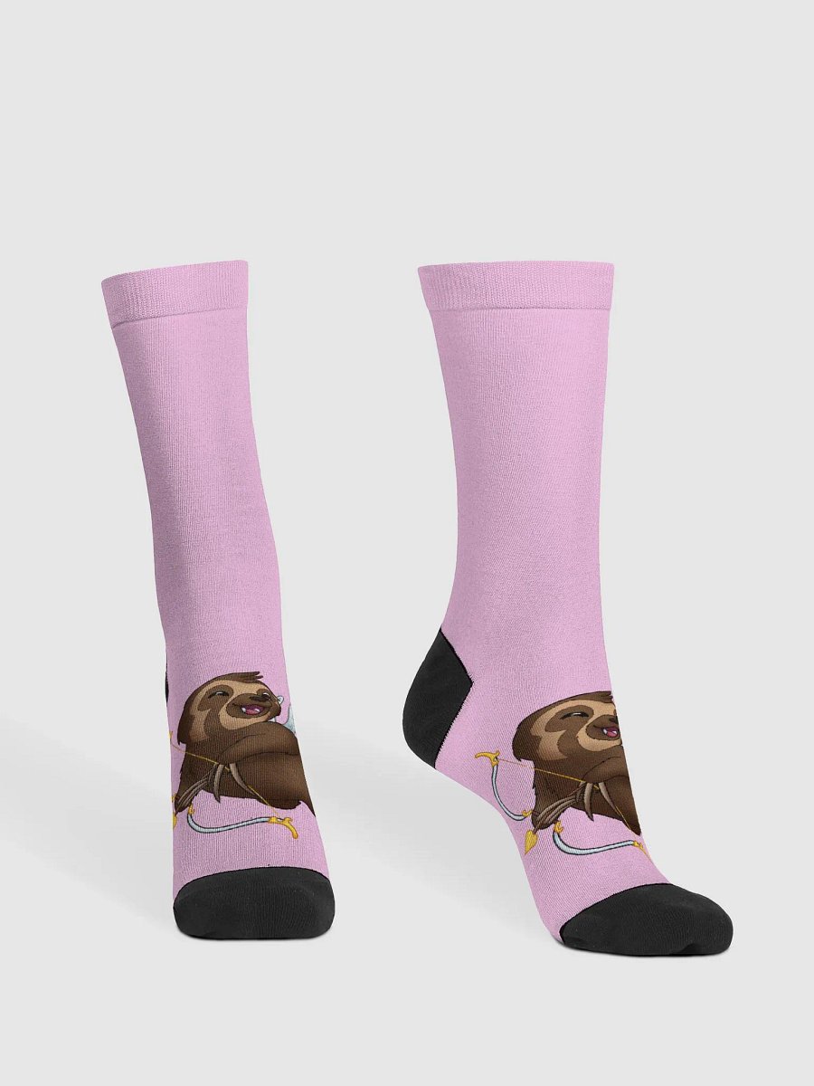 Pink Cupid Sloth Crew Socks product image (2)