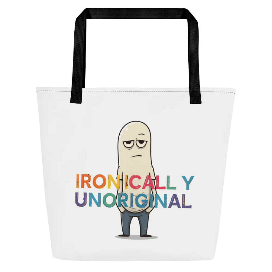 "Ironically Unoriginal" Large Tote Bag with Pocket product image (4)