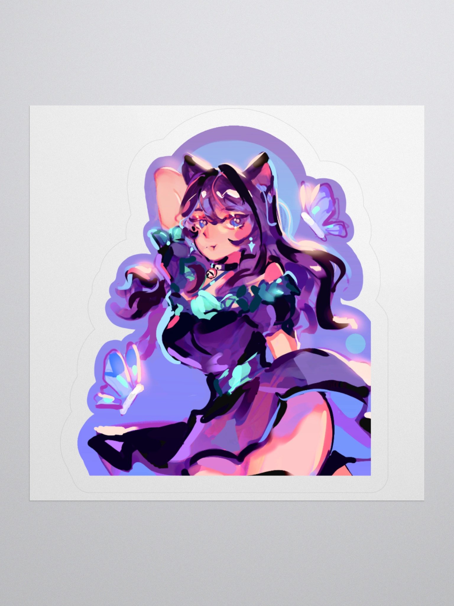Catgirl Central Sticker 3" product image (1)