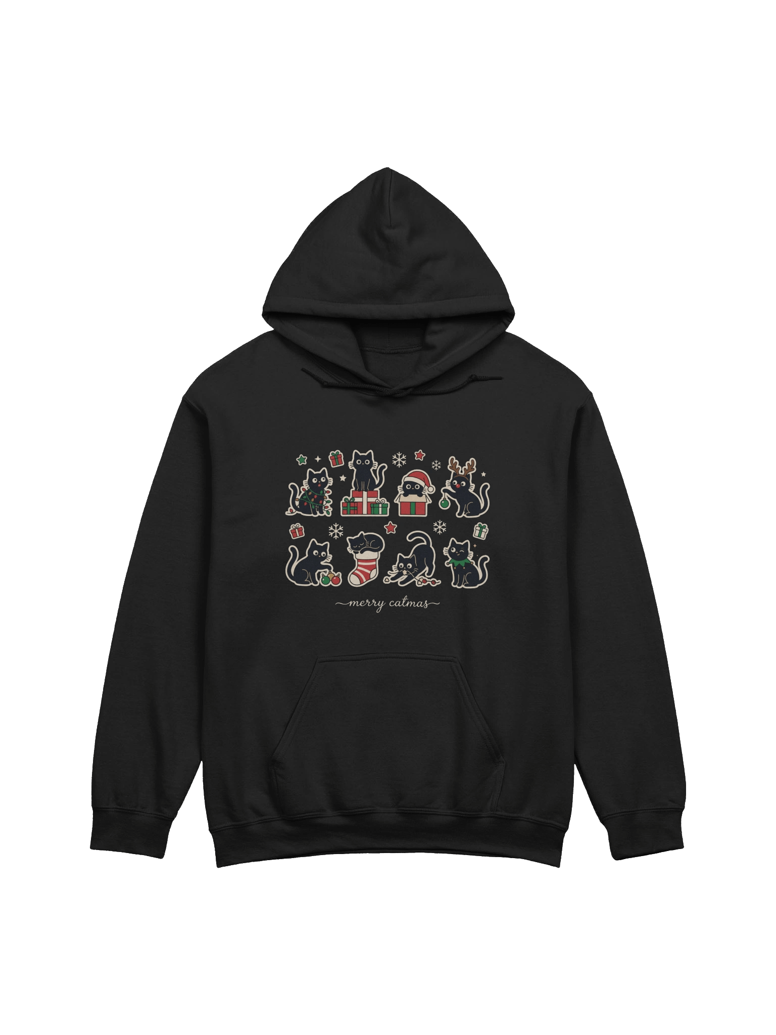 Merry Catmas – Black Cat Holiday Hoodie product image (2)