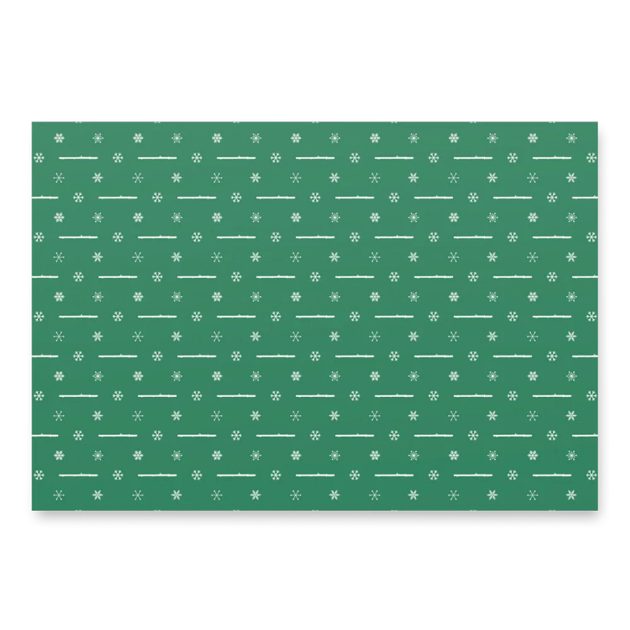 Flutes and Snowflakes - C Flute - Green Gift Wrap Paper product image (4)