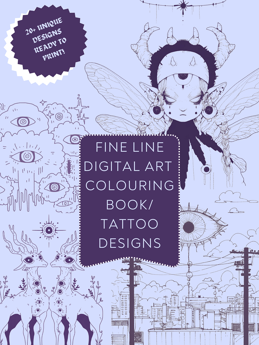 New Digital Colouring Pages/ TATTOO designs product image (1)
