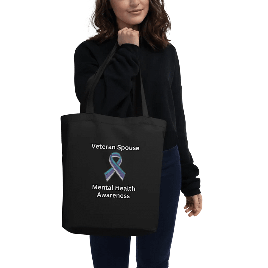 Veteran Spouse Mental Health Awareness Tote Bag product image (2)