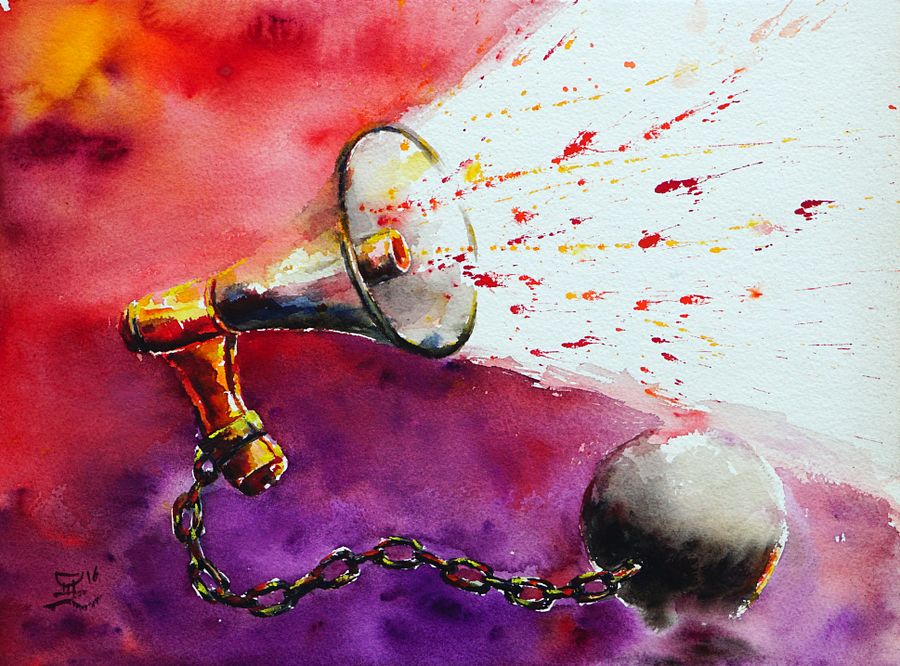 "A Theft Shouting Out: 'A Theft'" Painting by Deni Je product image (1)