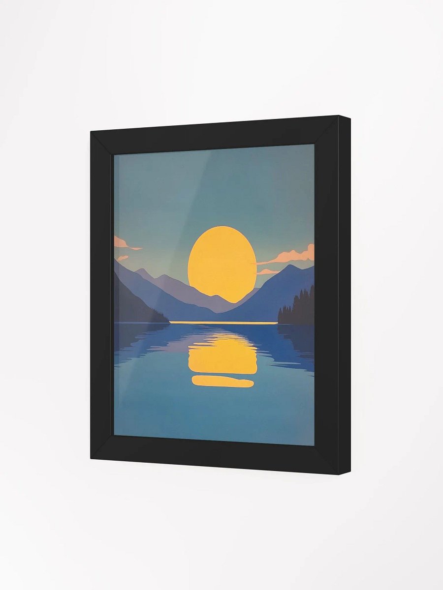 Framed Poster of a Mountain and Lake at Night product image (77)