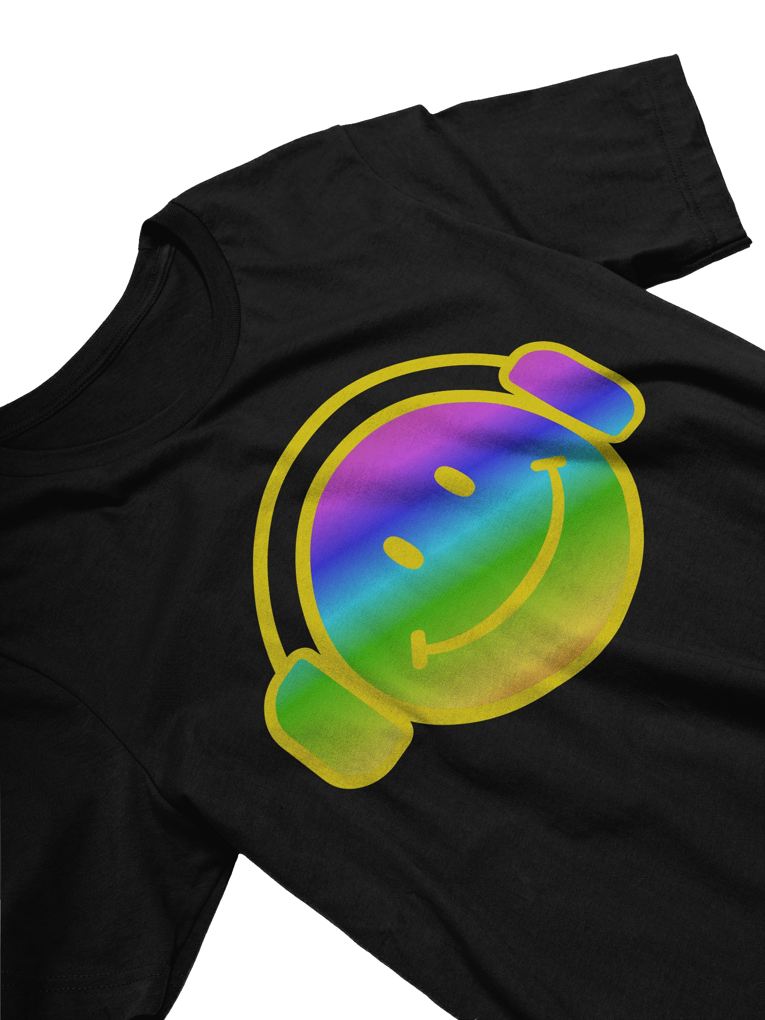 Retro Psychedelic Smiling DJ Headphones T-Shirt product image (15)