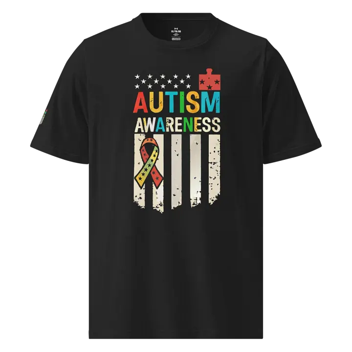 Autism Awareness American Flag T-Shirt product image (1)