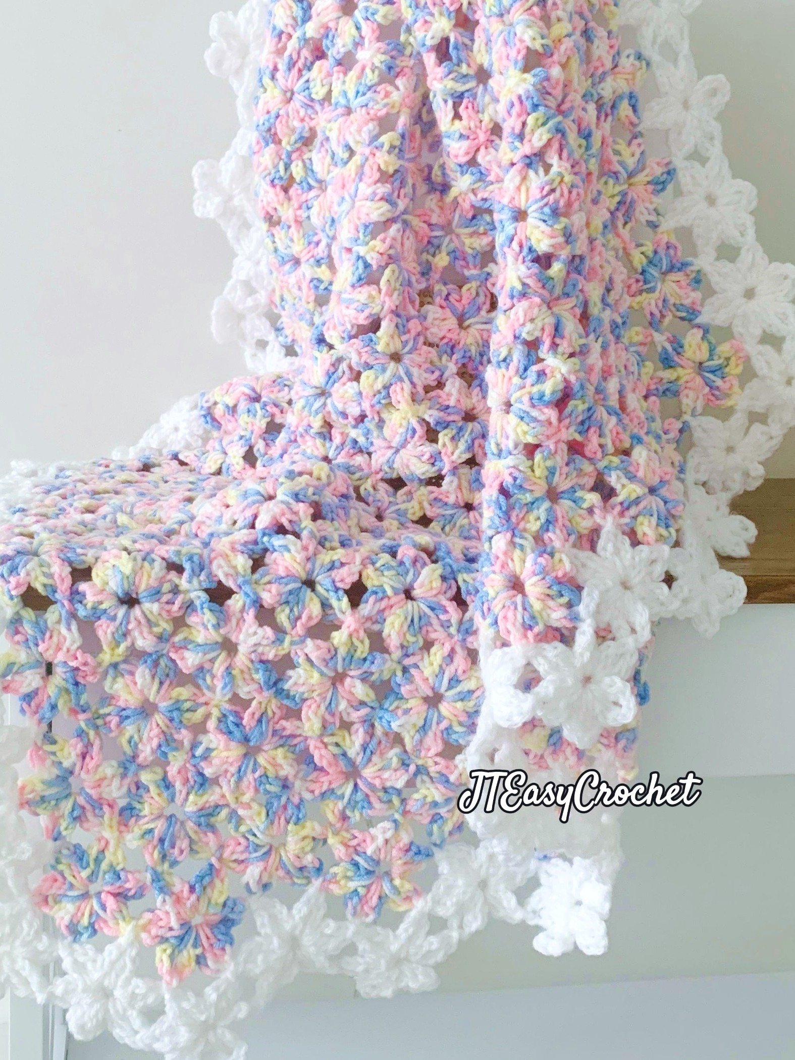 Floral Crochet Blanket Pattern & VIDEO, Easy Lace Crochet Motif, PDF Instant Download Flower Afghan product image (1)