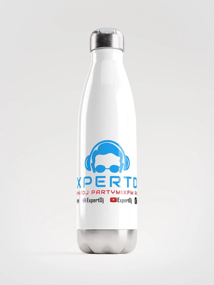 Stainless Steel Water Bottle DJ White product image (1)