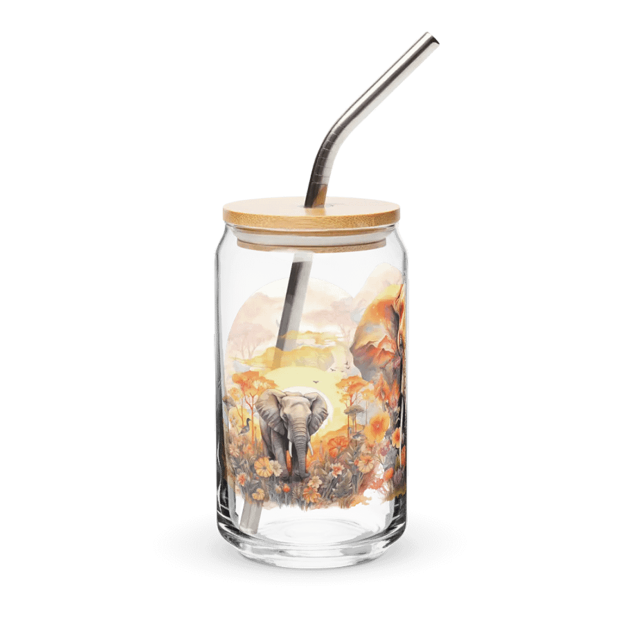 Elephant Elegance Can-Shaped Glass product image (4)