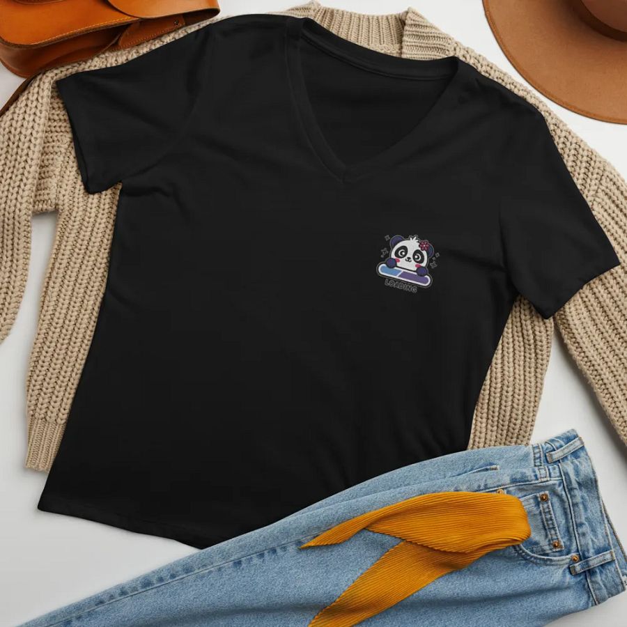 Loading Panda Embroidered V-Neck product image (37)