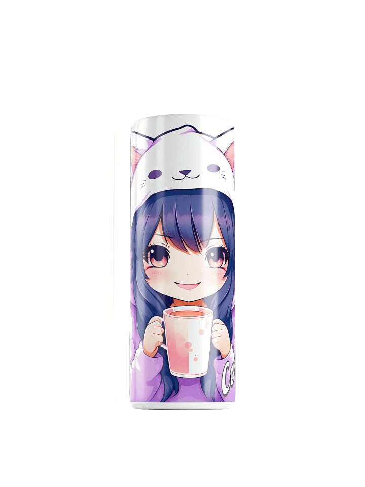 Cozy Kawaii Anime Girl 20 oz Skinny Stainless Steel Tumbler - White product image (1)