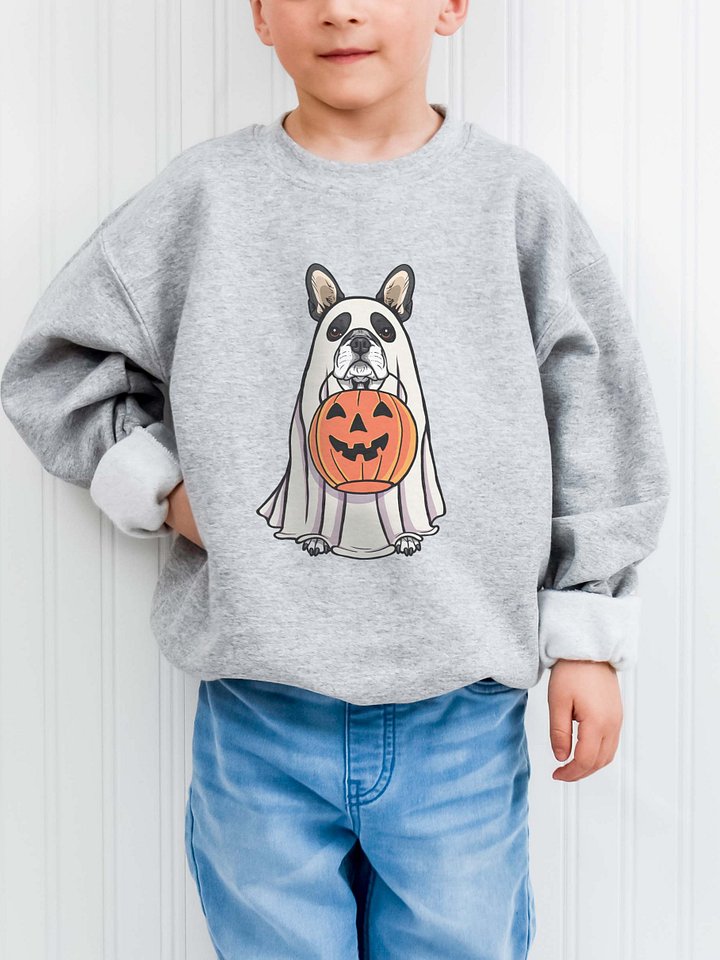 Halloween Boston Terrier(Black & White) Youth Sweatshirt product image (1)