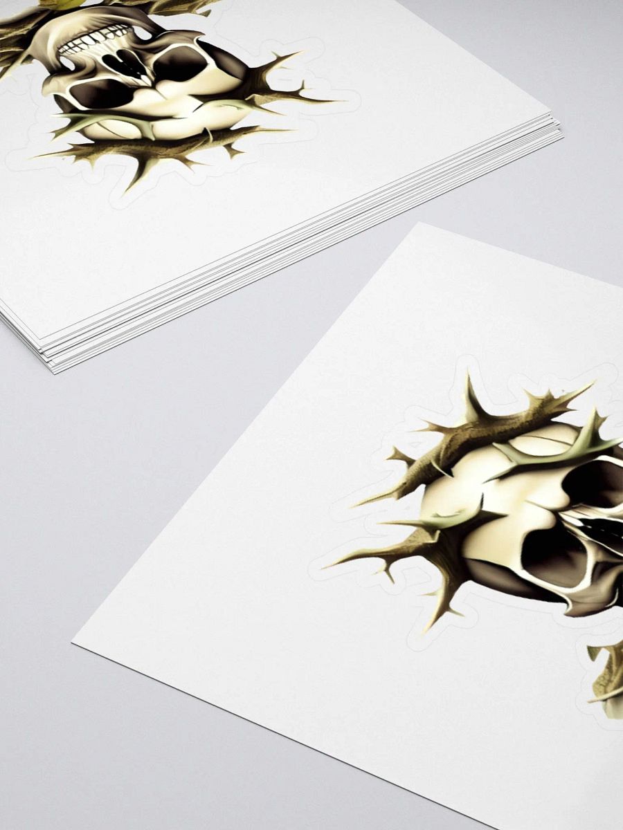 Skull with Thorns Skull, thorns, skull with thorns, skeleton, horror, scary, spooky, bones, thorn, pattern, abstract, geometric, spiral, vintage, retro, colourful product image (12)