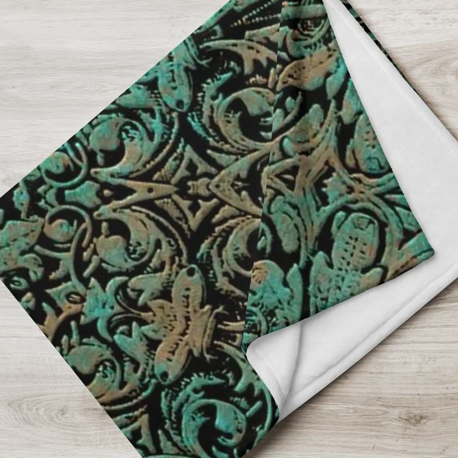 Copper Patina Floral Pattern Throw Blanket product image (17)