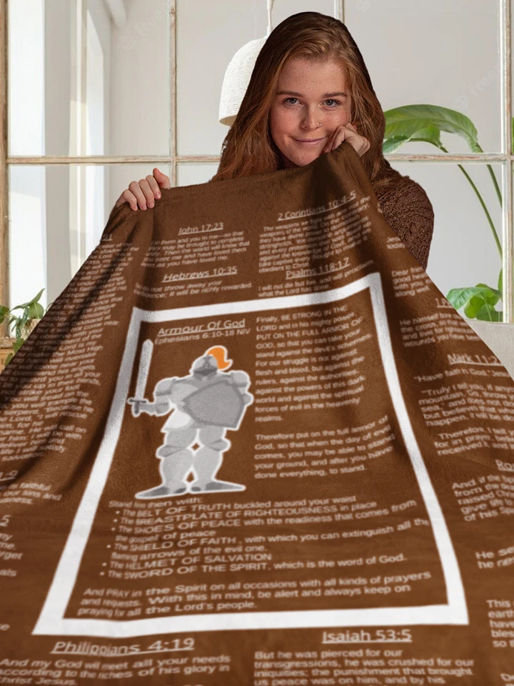 Armour Of God Brown Prayer Blanket product image (1)