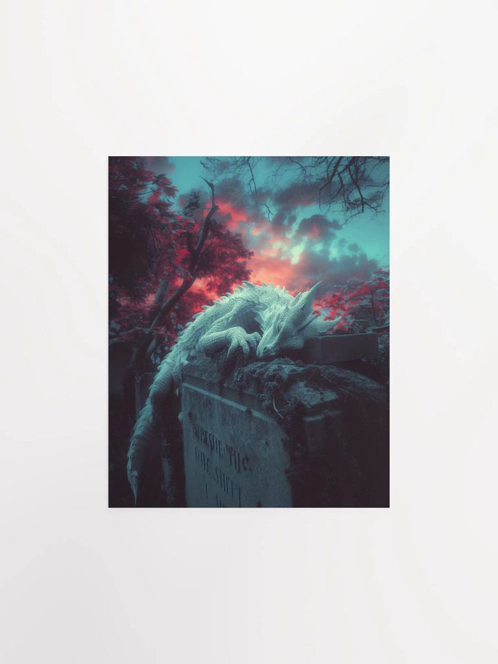 White dragon on a tomb - Poster product image (1)