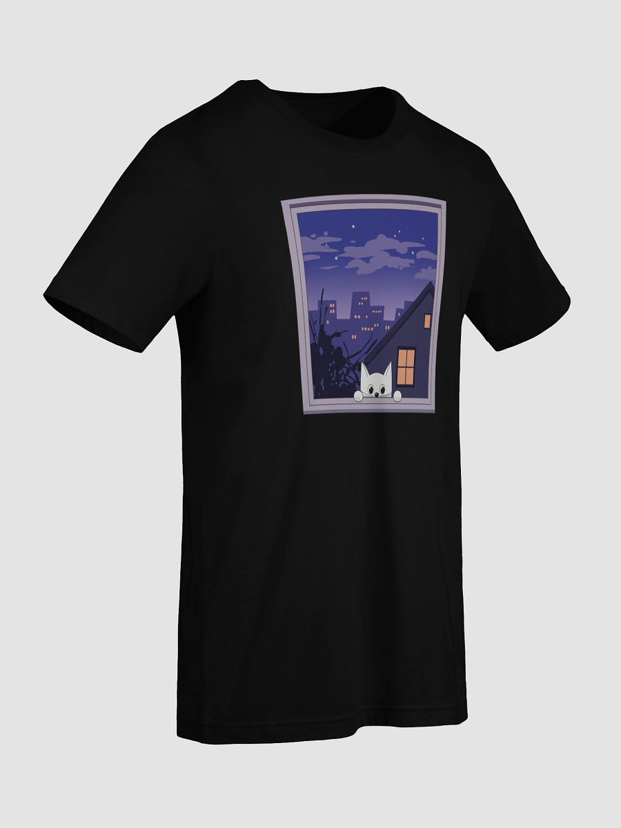 White Cat Peeking Through Window T-Shirt product image (49)