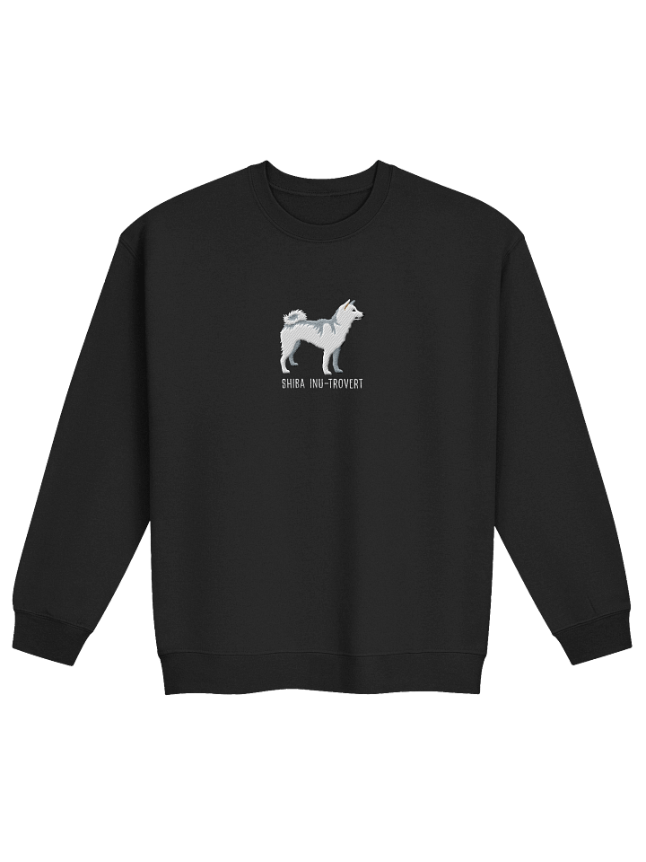 Shiba Inu-Trovert Sweatshirt (Embroidered) of a Japanese Shiba Inu(White) product image (3)