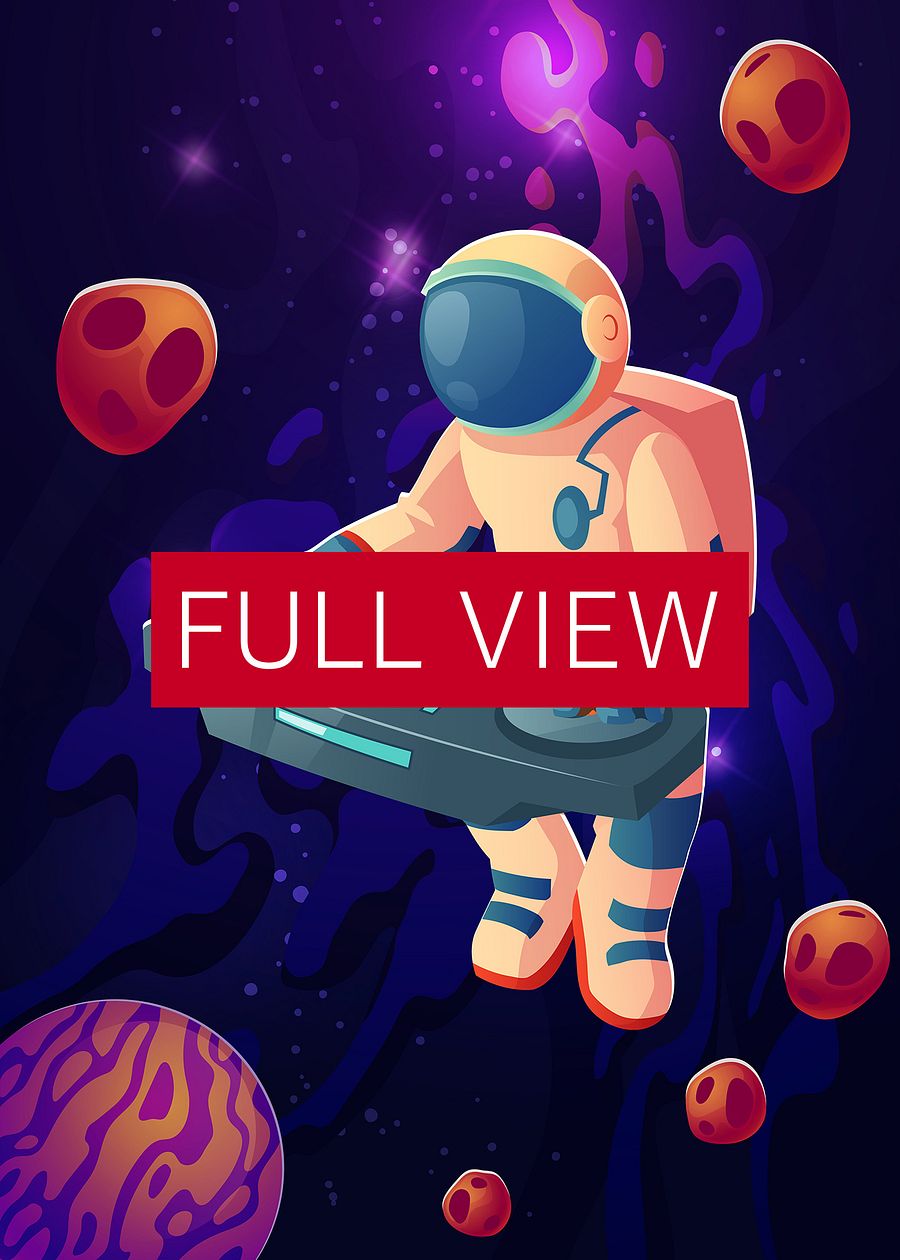 Astronaut DJ — space poster, synthwave space, neon space, aesthetic poster product image (3)